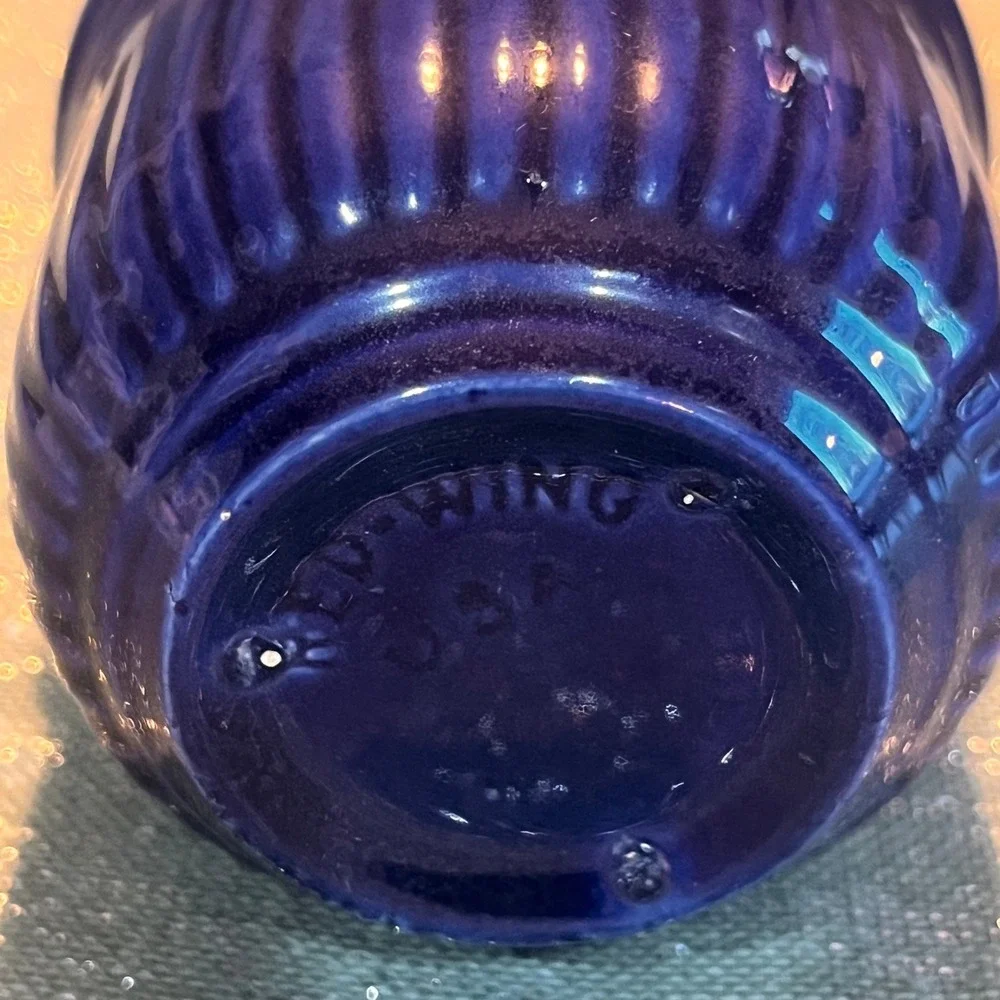 Red Wing Pottery Cobalt Blue Ramekin Dish Small Ceramic Bowl 3 inch